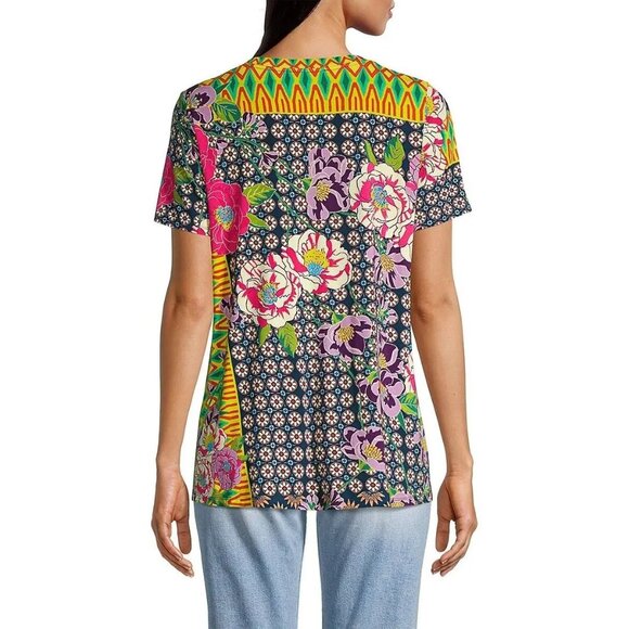 Johnny Was Maggie Short Sleeve Crewneck Swing Tee Size S - Picture 2 of 10